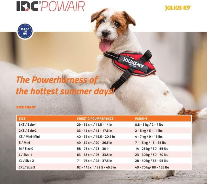 Julius-K9, IDC Powair Hundegeschirr, Grösse: 2XS / Baby 2, Orange Orange 2XS/Baby 2, Orange 2XS/Baby
