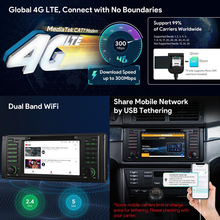 XTRONS 7" Android 4GB RAM 64GB ROM Octa Core Autoradio mit Touch Screen Android 10 DVD Player unters