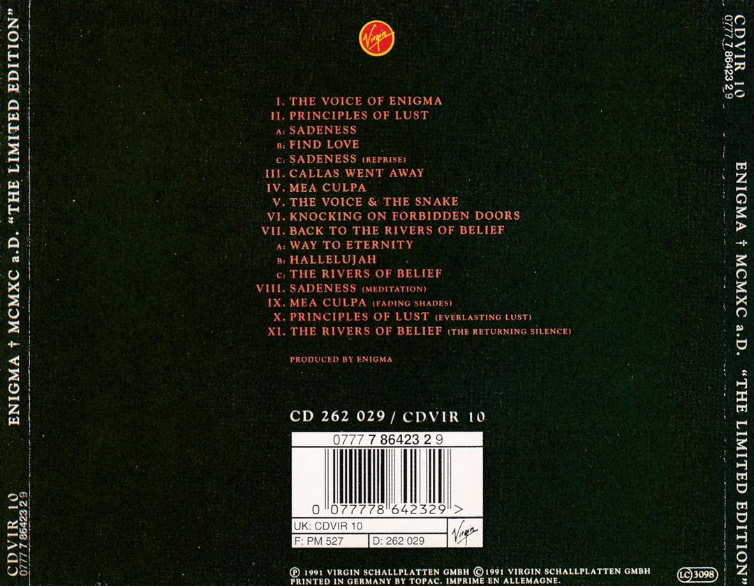 MCMXC A.D., Audio-CD
