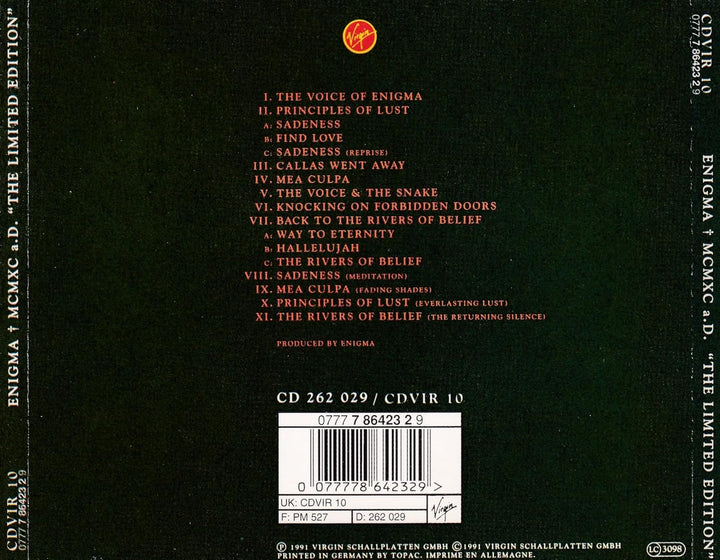 MCMXC A.D., Audio-CD