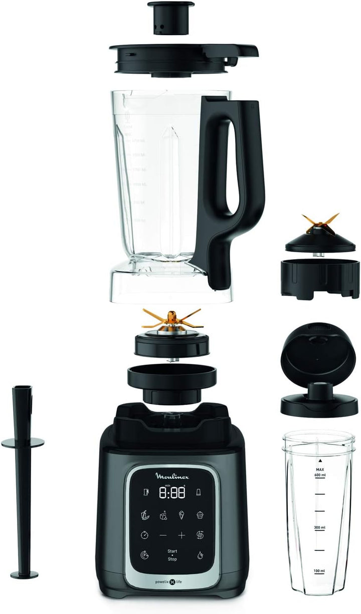 Moulinex InfinyMix LM91HD Standmixer, 5 Programme + manuell, Tritan Karaffe BPA-frei 1.75L + Transpo