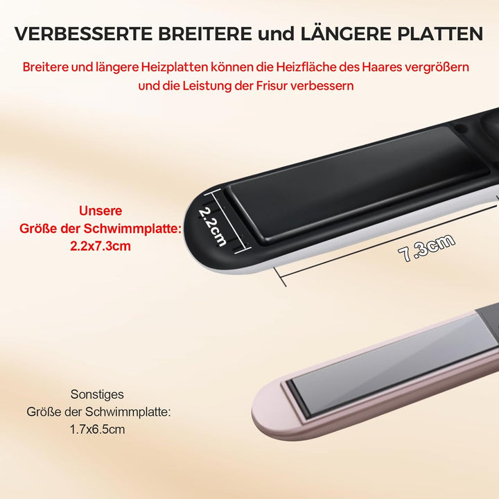 SUNMAY Voga Glätteisen Kabellos, Titan Glätteisen Locken und Glätten 2 in 1, Tragbares Akku Haarglät