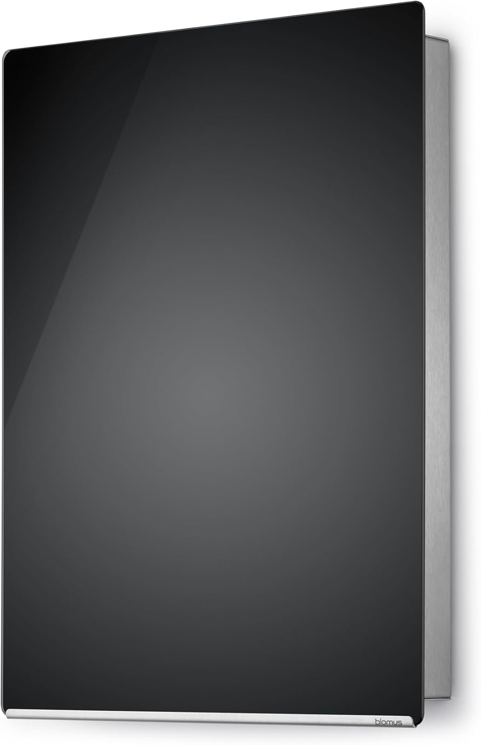 Blomus 65367 Schlüsselkasten/Glasmagnettafel Velio, schwarz Silber 5 x 30 x 40 cm, Silber 5 x 30 x 4