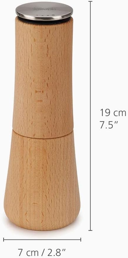 Joseph Joseph Milltop™ Wood Krümelfreie Pfeffermühle Buche Holz Pfeffer einzeln, Buche Holz Pfeffer