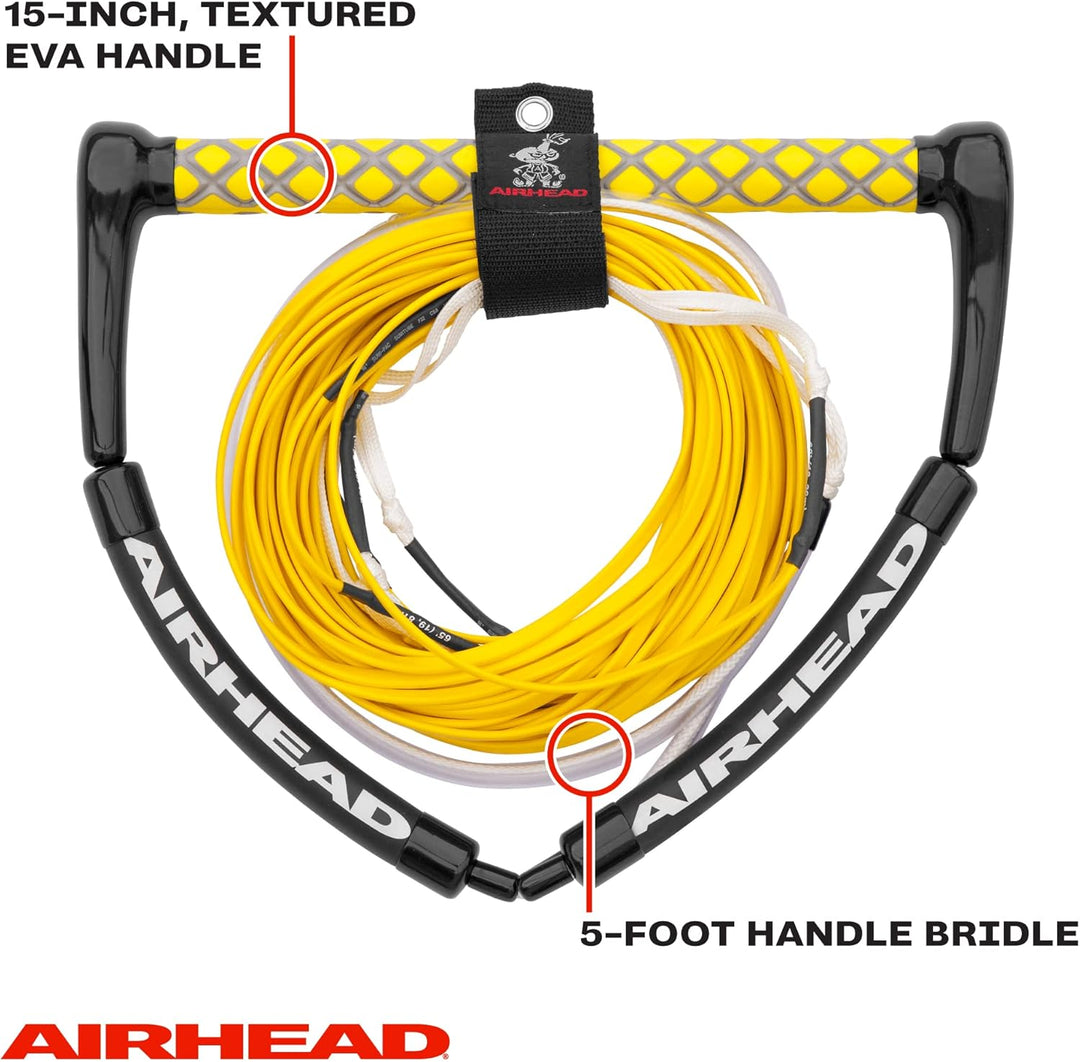 AIRHEAD Dyneema Flat Line Wakeboard-Seil, 4 Abschnitte, 2,8 m, mehrere Farben erhältlich gelb, gelb