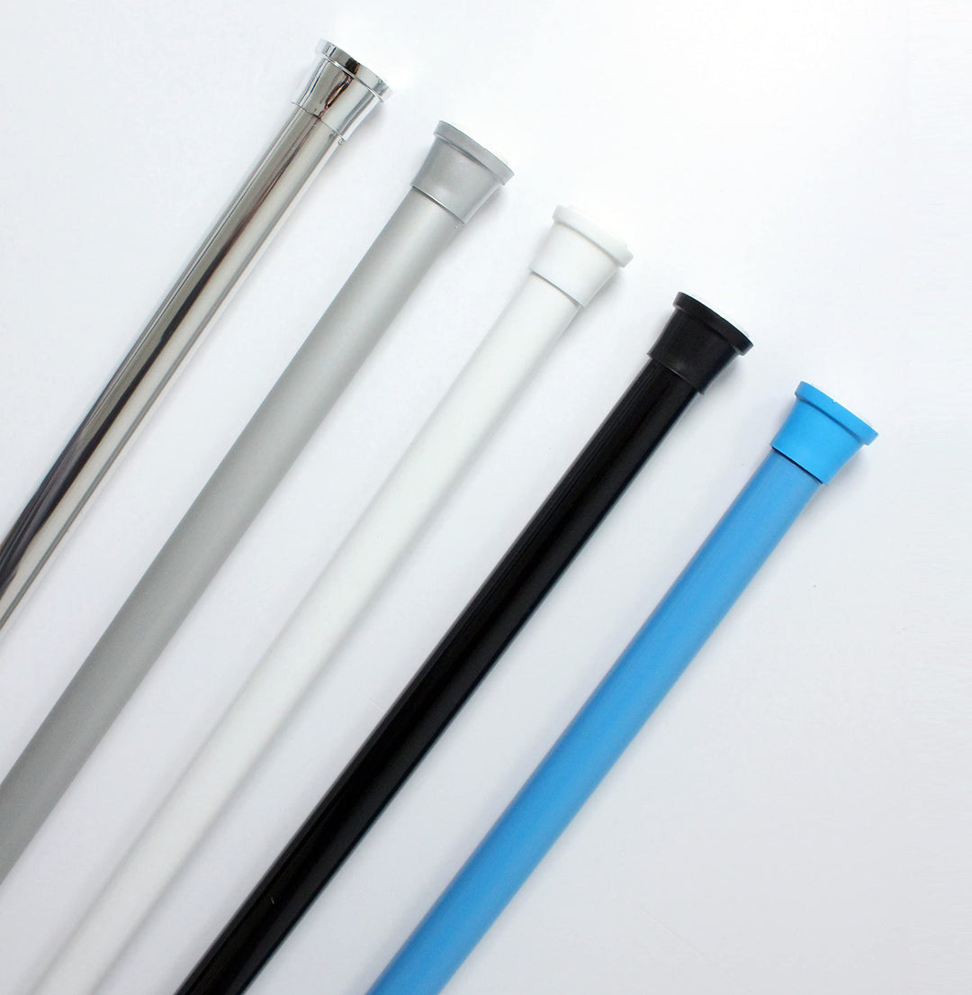 ALU DUSCHVORHANGSTANGE 140 cm - 250 cm WEISS TELESKOPSTANGE KLEMMSTANGE! SPRING SHOWER ROD WHITE!