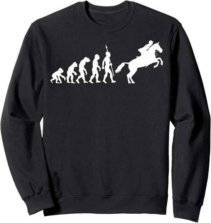 Springreiten Springreiter Evolution Lustig Reiten Fun Humor Sweatshirt