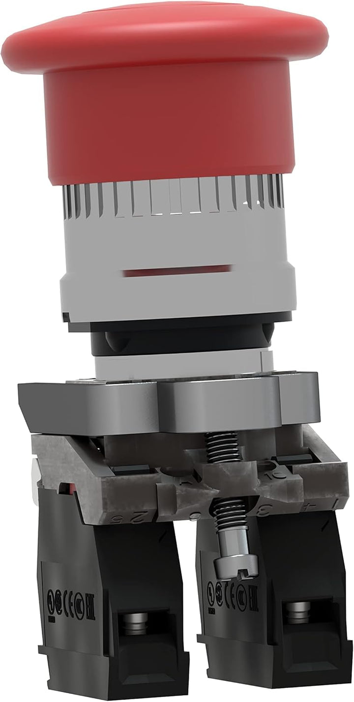 Schneider Electric - Harmony, Pilzdrucktaster NOT-AUS, rastend, Zugentriegelung, 1S+1Ö, XB4BT845 Met