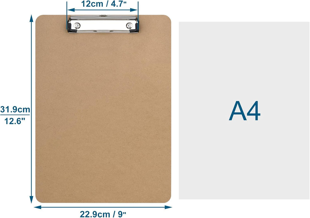 ZCZN Klemmbrett A4, 8 Stück stapelbare Schreibbrett mit Metallklammer, Zwischenablage für Studenten,