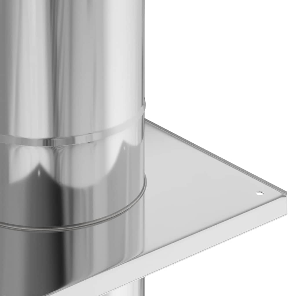 vidaXL Kaminverlängerung Silber 25 x 25 x 82 cm Edelstahl, Garten und Terrasse, Coole Kamin-Accessoi