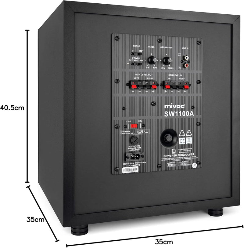 mivoc SW1100A schwarz, aktiver Subwoofer, Aktivsubwoofer - Preis-/Leistungssieger Audio Video Foto 1