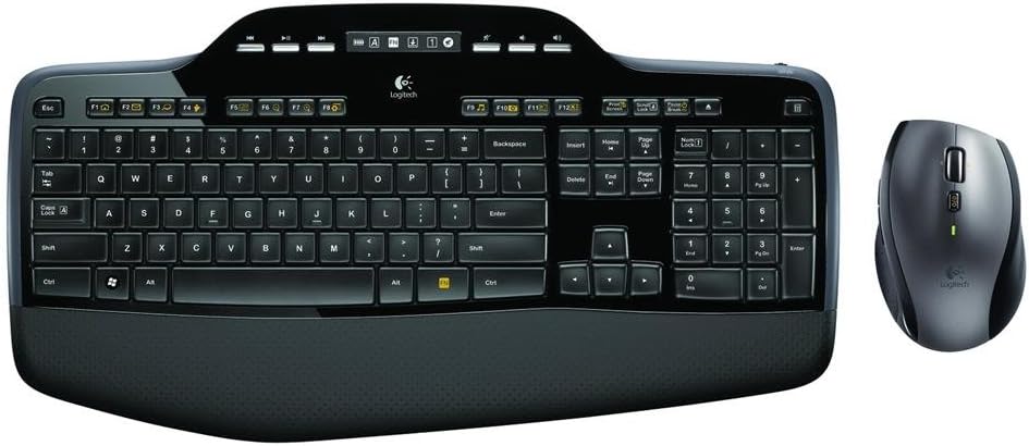 Logitech MK710 Kabelloses Tastatur-Maus-Set, 2.4 GHz Verbindung via Unifying USB-Empfänger, 3-Jahre