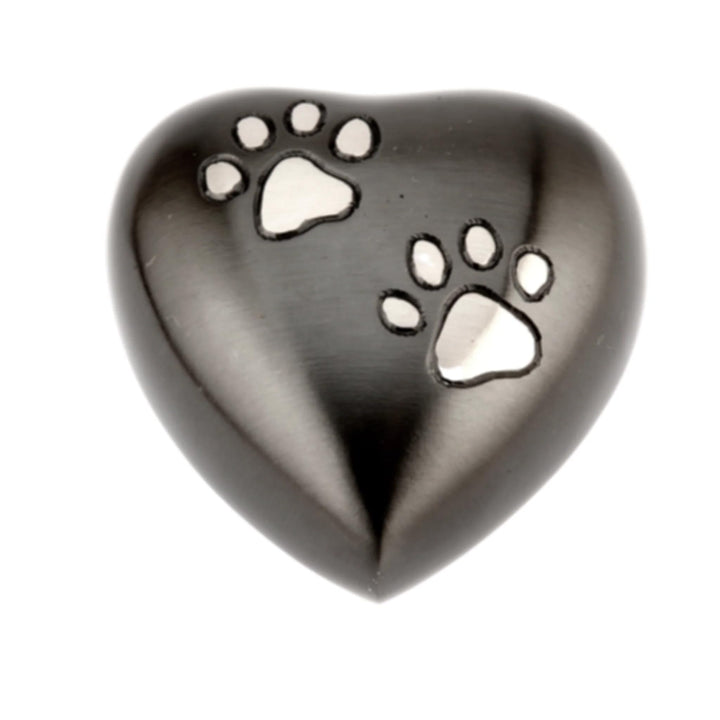 Urns UK Chertsey Gedenkurne für Haustiere herzförmig 7,6 cm Zinnoptik / Schwarz, Schwarz