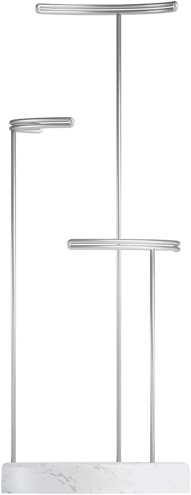 Umbra Tesora Schmuckständer, Metall/Kunstharz, Weiss 42 x 15 x 15 cm Weiss/Nickel, Weiss/Nickel
