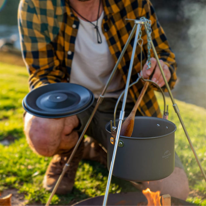 Naturehike Camping Suppentopf Kochgeschirr mit Deckel Gross Outdoor Tragbares Hängetopf Kochset für