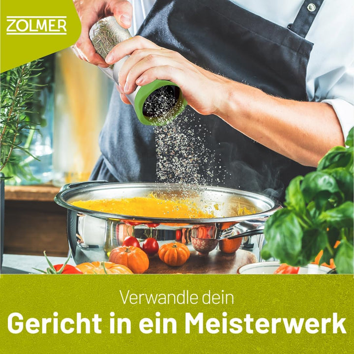 Chilimühle aus Edelstahl & Glas | Gewürzschneider Schneidwerk - Chilischneider für grobe Gewürze & C