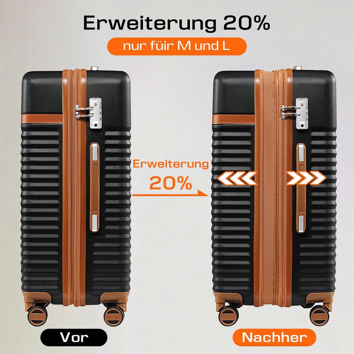 Joyway Koffer Trolleys Mittelgross Koffer, Hartschalen Reisekoffer mit 4 Rollen und TSA Schloss, Erw