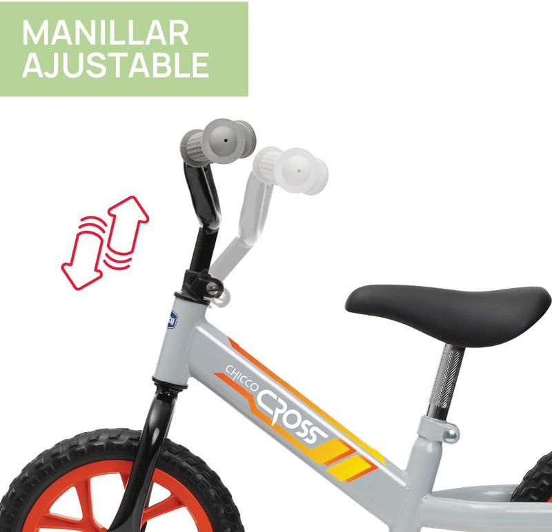 Chicco Balance Bike Cross, Kinderfahrrad ohne Pedale, Cross Country Design, grosse Räder, verstellba