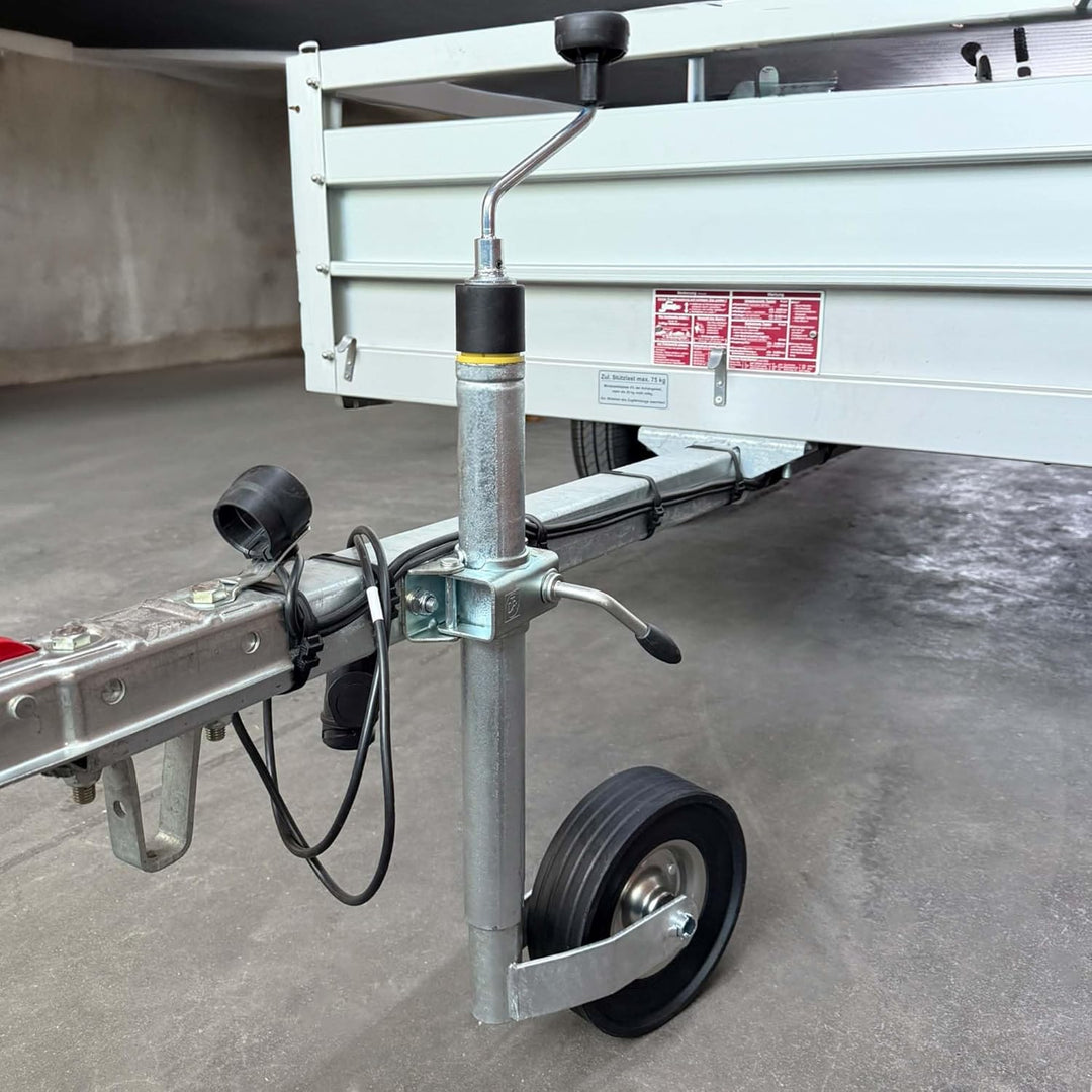 The Drive | Premium Anhänger-Stützrad Ø48 mm mit integrierter Stützlastanzeige | 150 kg Tragkraft –