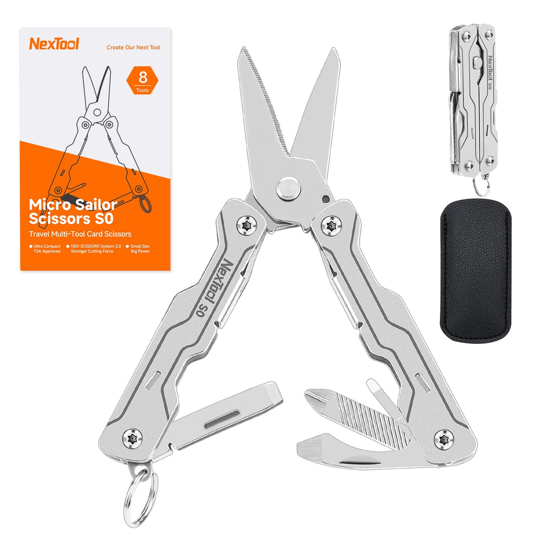 NexTool Multitool Mini Sailor Scissors S0,8-in-1 Micro Ultraleicht EDC Multitool für Schlüsselbund m