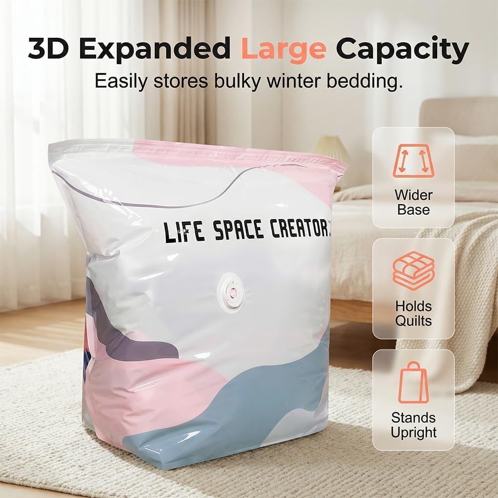 2PCS No-Pump Large Vacuum Storage Compression Bags, Vakuumbeutel ohne Pumpe, Vacuum Storage Bag,Vers
