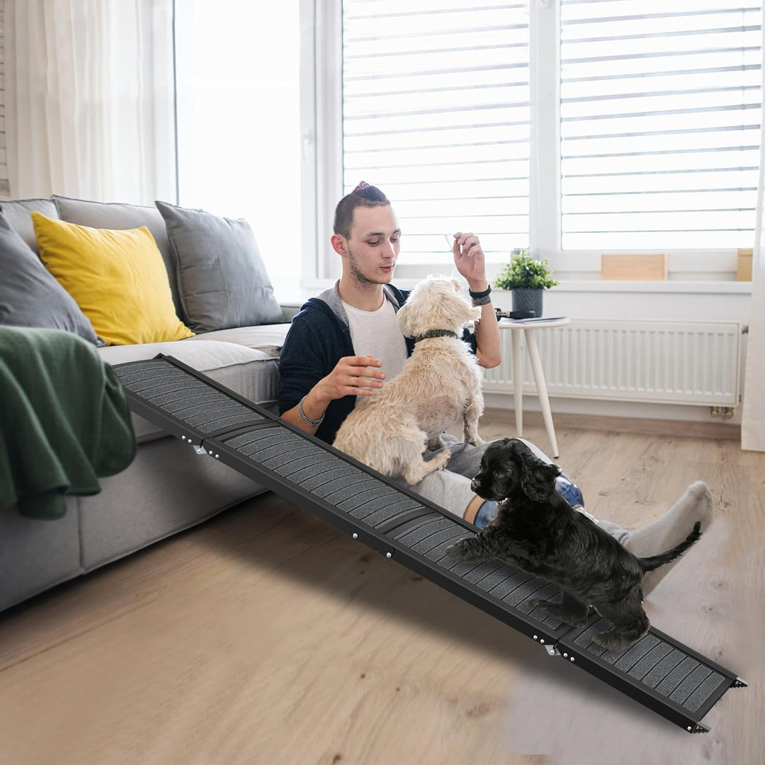 Hunderampe klappbar Hundetreppe Auto 157cm Hundeautorampe, Kofferraumrampe hunderampen für Autos, LK