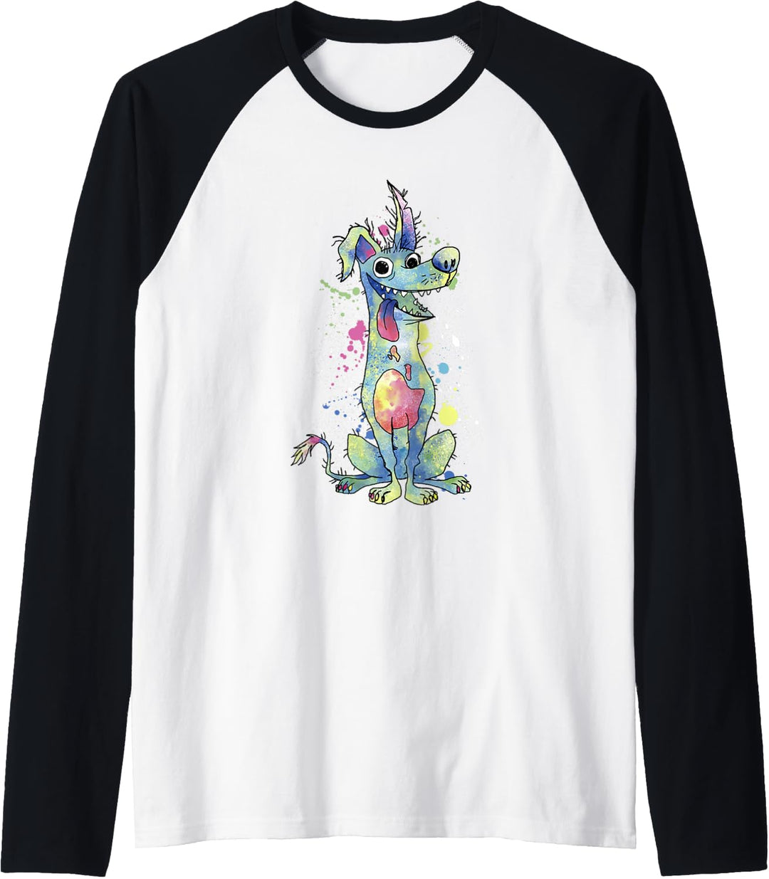 Disney Pixar Coco Dante Watercolor Splatter Raglan