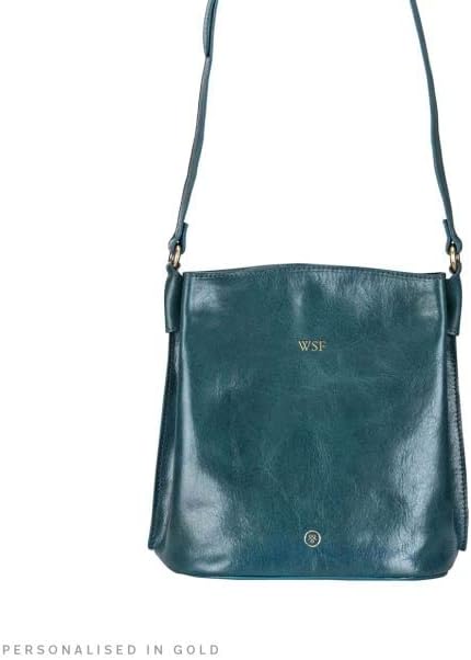 Maxwell Scott Personalisiert Hochwertige Leder Bucket Bag Handtasche Palermo Petrol, Petrol