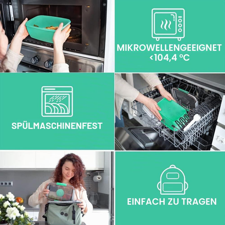Bugucat Lunchbox Erwachsene 2000ML,Auslaufsichere Brotdose Erwachsene Bento Box mit Fächern für Kind