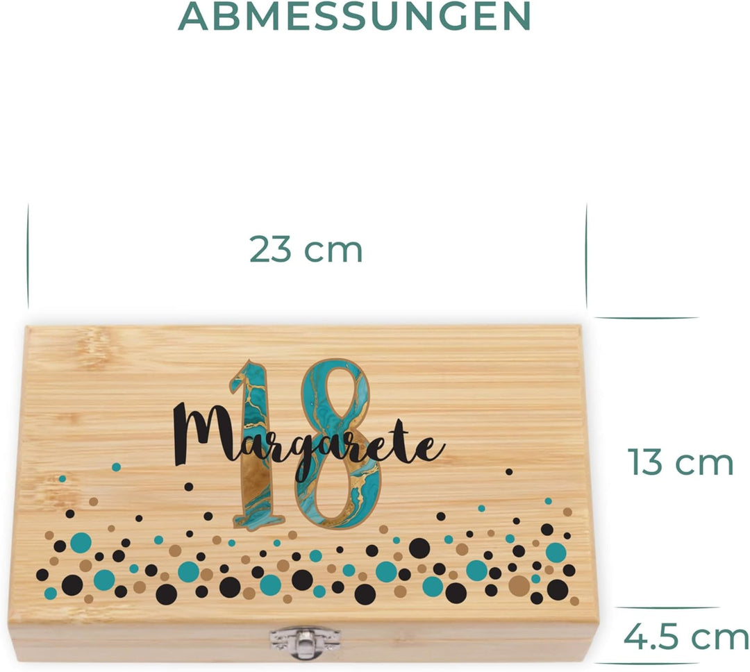 LAUBLUST Weinöffner Set Personalisiert mit Name & Alter - 5er Weinzubehörset als Geschenk zum Geburt