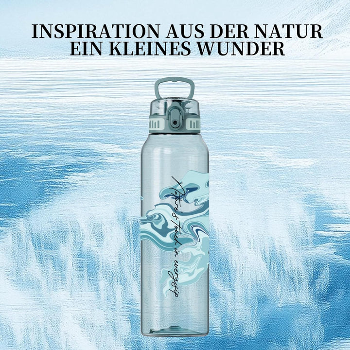 UZSPACE Trinkflasche Sport 1L, Tritan Bpa-Frei Trinkflasche Auslaufsicher mit Einhandbedienung, Kohl