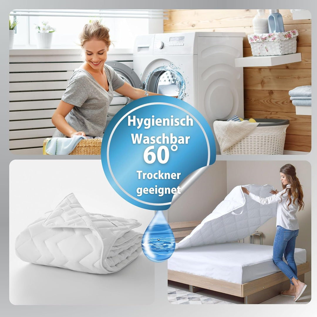 sei Design Matratzenschoner 90 x 200 atmungsaktiv - Luxuriöse Matratzenschutz Auflage - Extra Soft &amp;