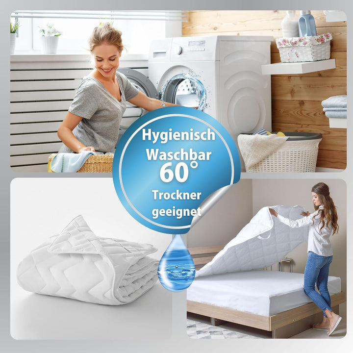 sei Design Matratzenschoner 90 x 200 atmungsaktiv - Luxuriöse Matratzenschutz Auflage - Extra Soft &amp;