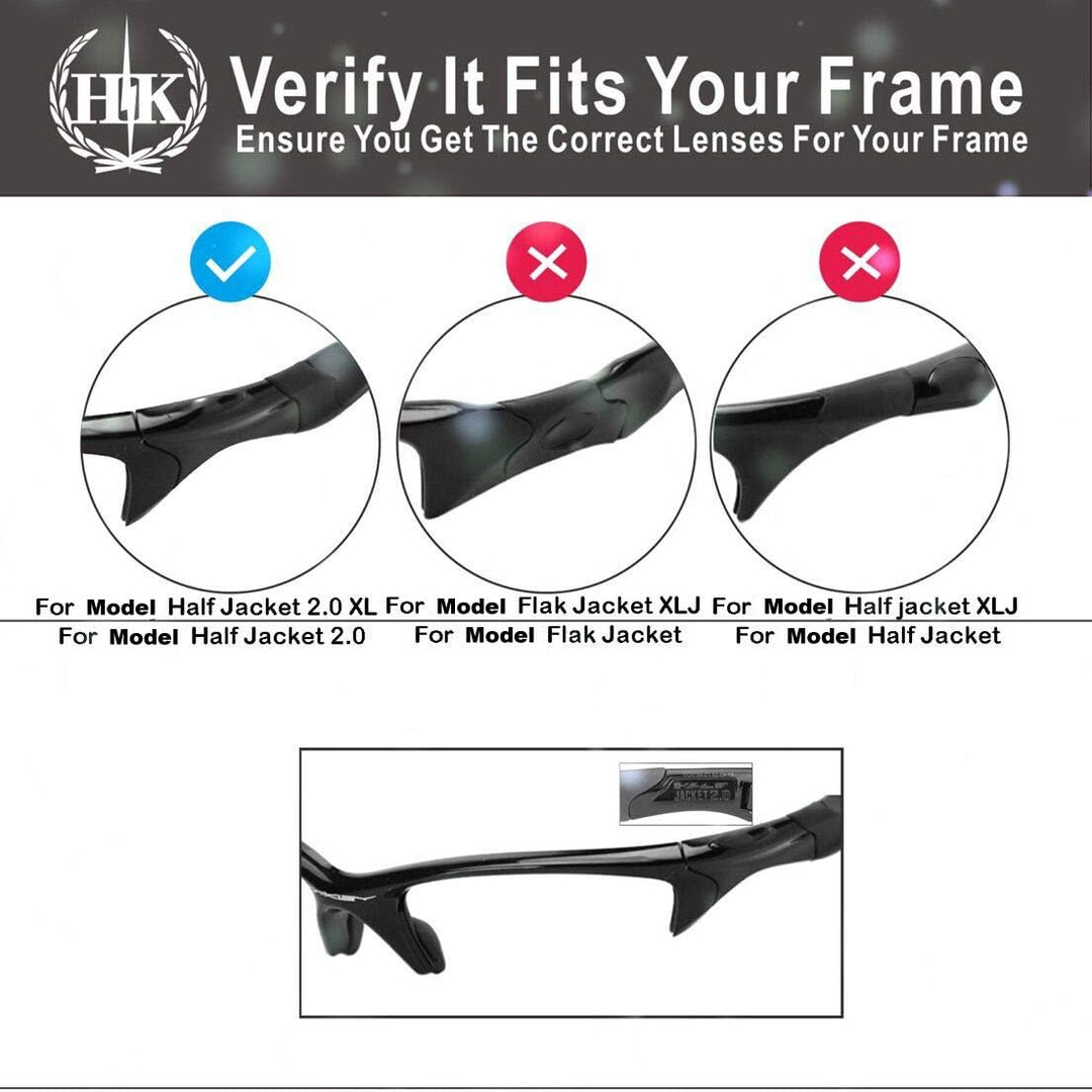 HKUCO Plus Mens Replacement Lenses For Oakley Half Jacket 2.0 XL - 3 pair Combo Pack