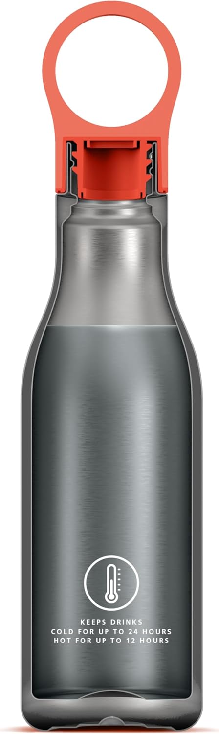 Joseph Joseph Loop™ Vakuumisolierte Trinkflasche 500 ml - Koralle Coral, Coral