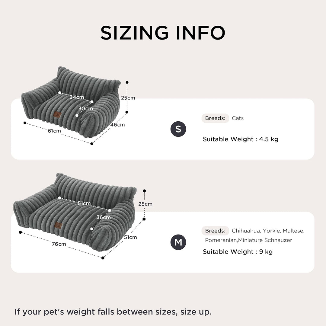 BEDSURE Katzenbett gross orthopädisches Hundesofa - 76x51x25cm Hundebett kleine Hunde waschbar Katze