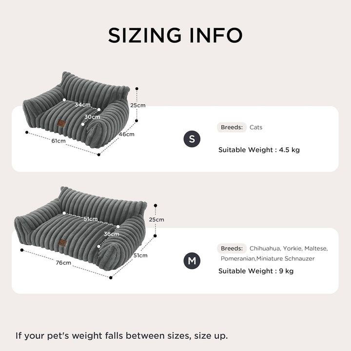 BEDSURE Katzenbett gross orthopädisches Hundesofa - 76x51x25cm Hundebett kleine Hunde waschbar Katze