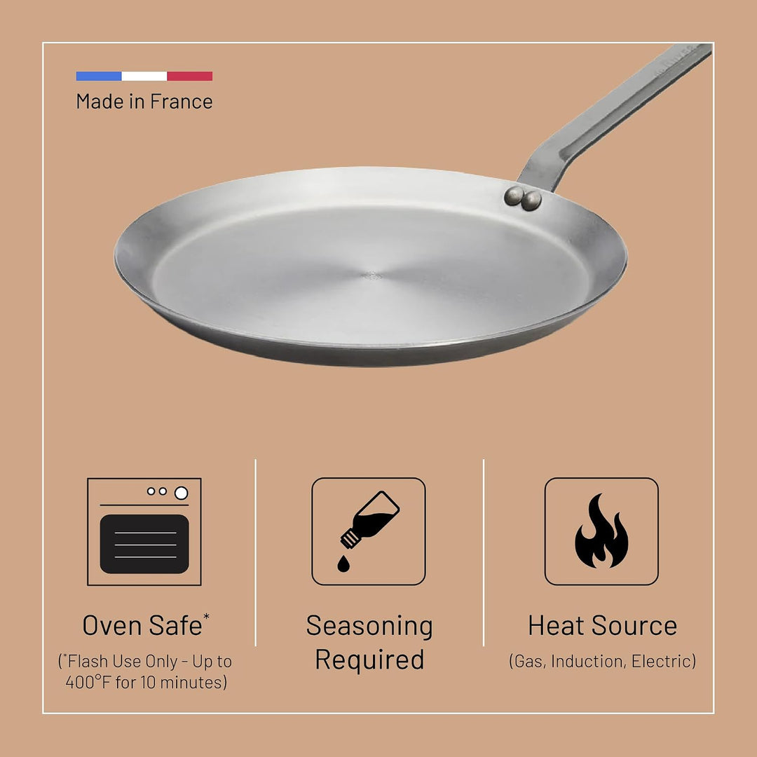 DeBuyer 5615.30 Mineral B Element Crepe Pfanne, Eisen, silber, Ø30 cm Ø 30 cm Einzigartig, Ø 30 cm E