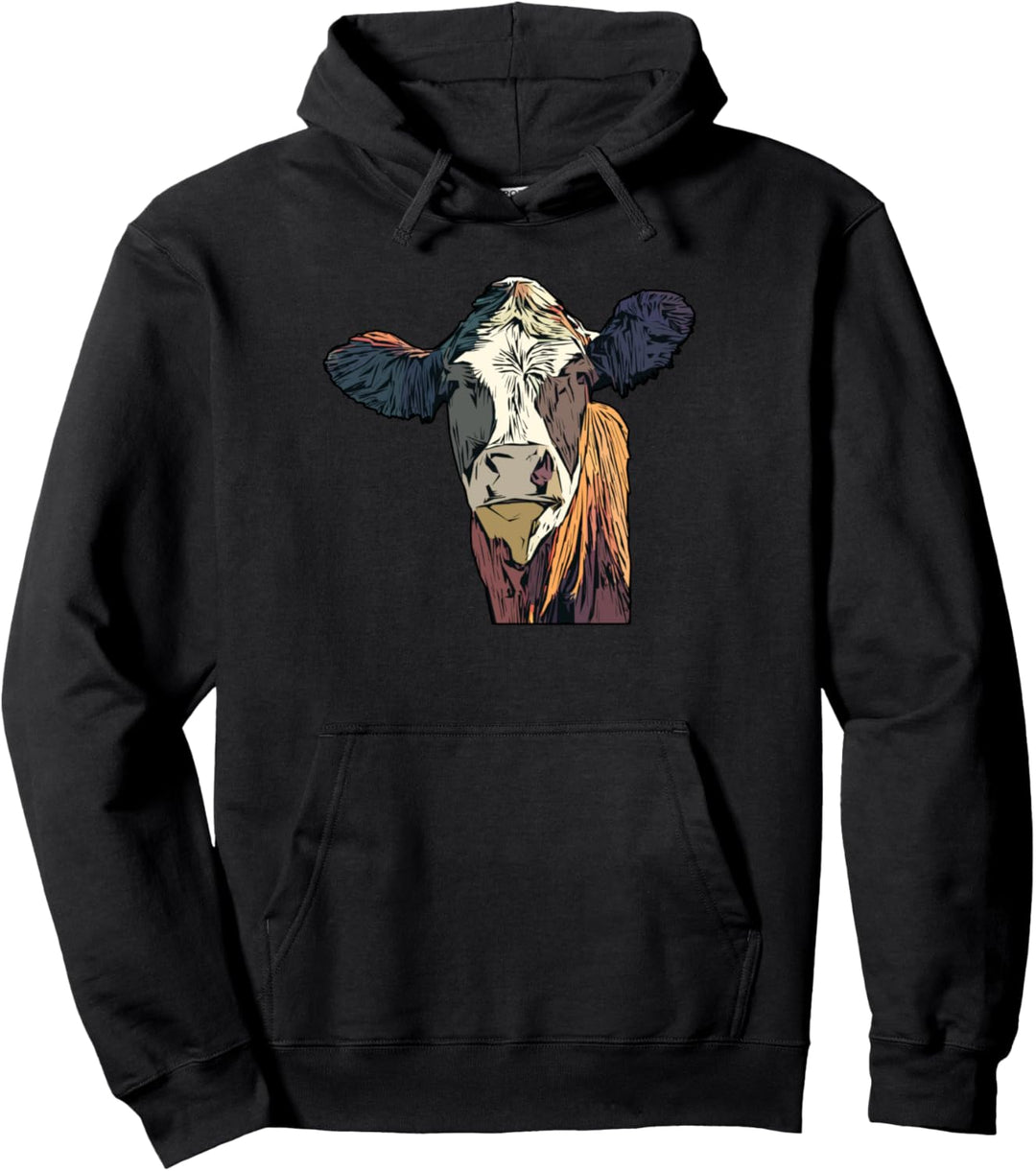 Holstein Kuhmotiv Landwirt Kuh Motiv Aufdruck mit Rind Pullover Hoodie