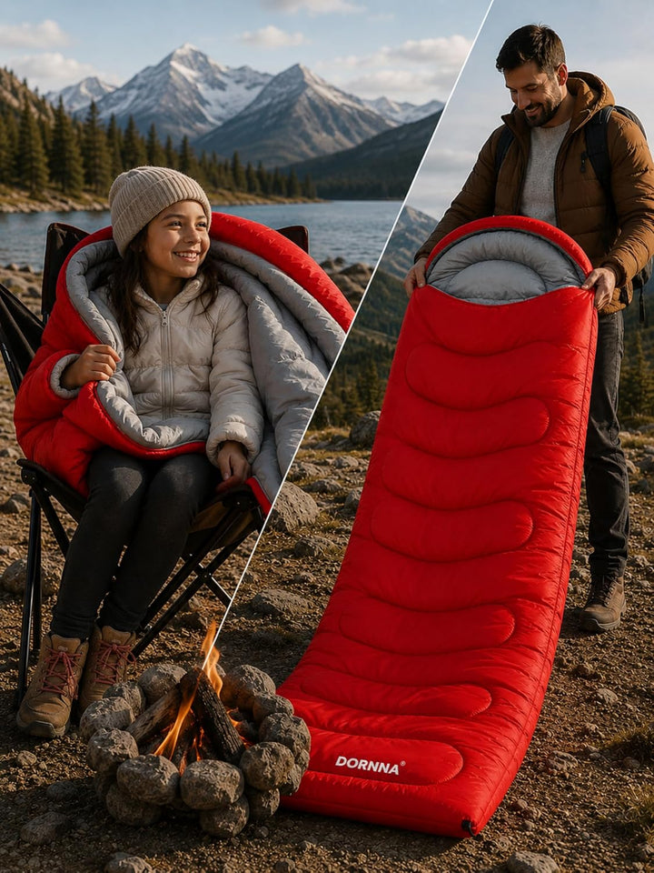 Schlafsack für Erwachsene und Kinder, Sommer und Winter, ultraleichter 4-Jahreszeiten-Schlafsack, Ca