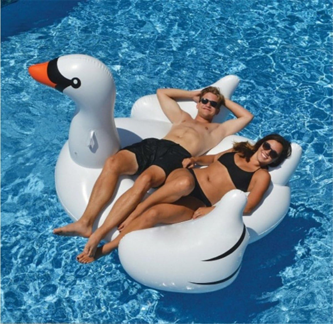 Aufblasbarer riesiger Flacher Mund weisser Schwan Lianshi Rideable Pool Folat Sommer-Spielzeug-Pool