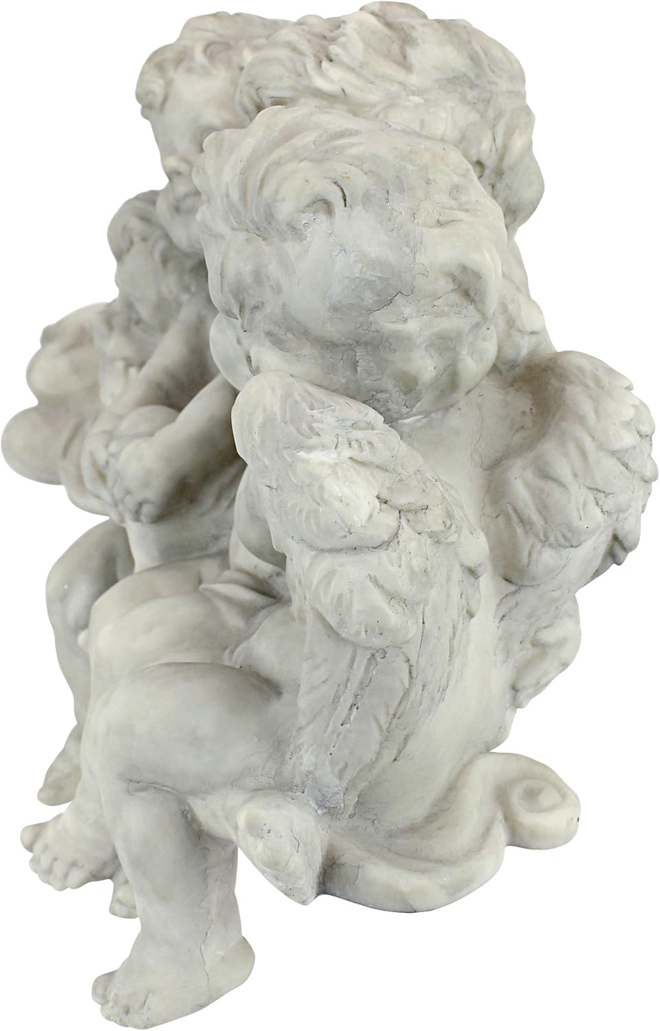 Design Toscano Figur Puttenkonklave Sitzende Engel, silber, 14 x 45,5 x 30,5 cm, SH380151 Regal sitz