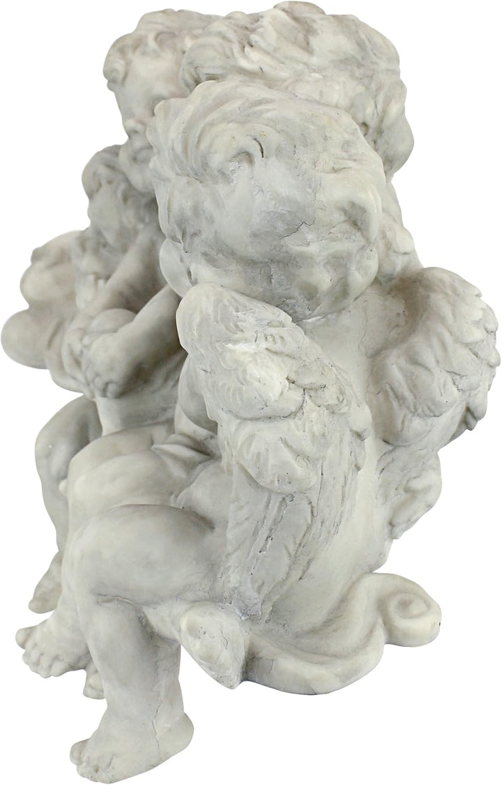 Design Toscano Figur Puttenkonklave Sitzende Engel, silber, 14 x 45,5 x 30,5 cm, SH380151 Regal sitz