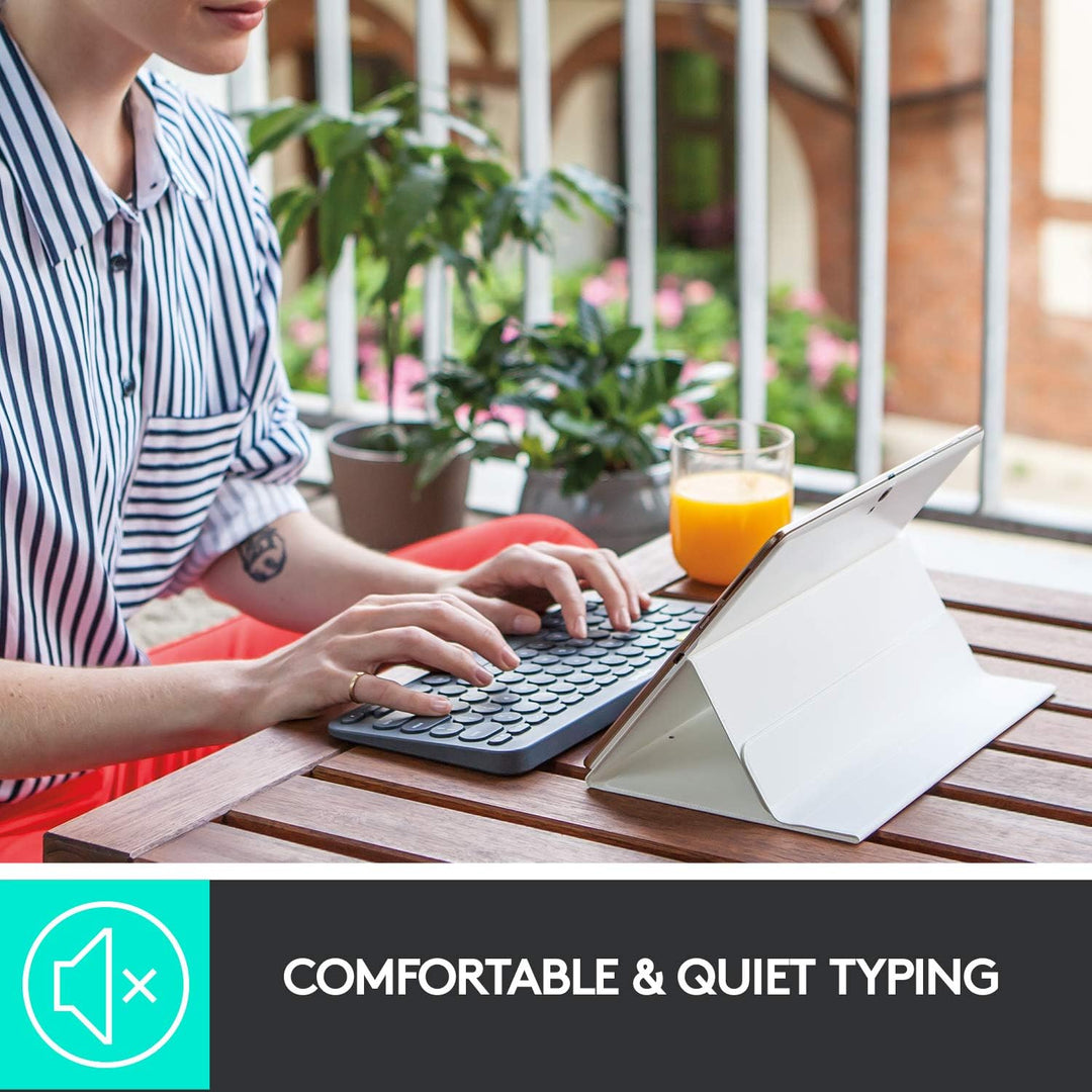 Logitech K380 Kabellose Bluetooth-Tastatur, Multi-Device & Easy-Switch Feature, Windows- und Apple-S