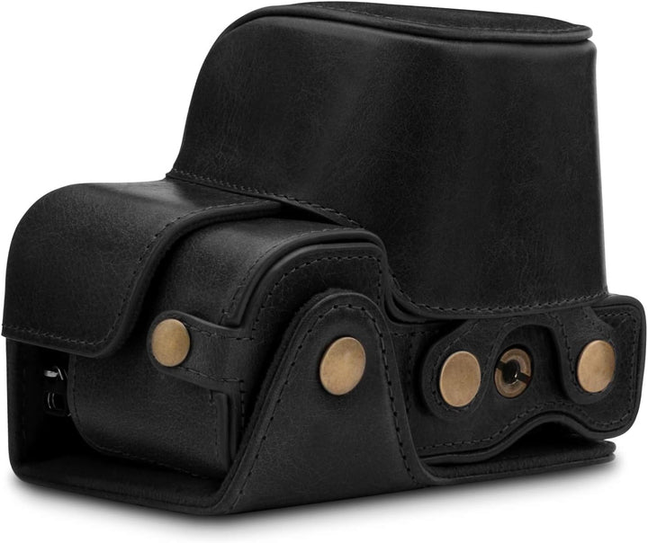 MegaGear MG1646 Ever Ready Kameratasche aus echtem Leder, kompatibel mit Sony Alpha A6100, A6400 (16