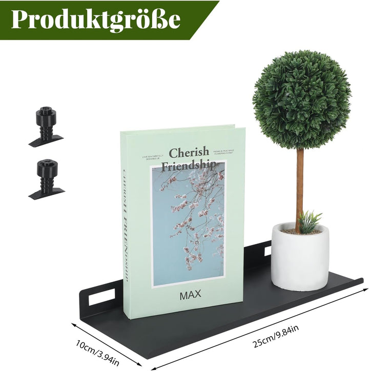 Regal für Akustikpaneele ohne Bohren, 25×10cm Metall Schweberegal Akustikpaneele Wandregale für Büro