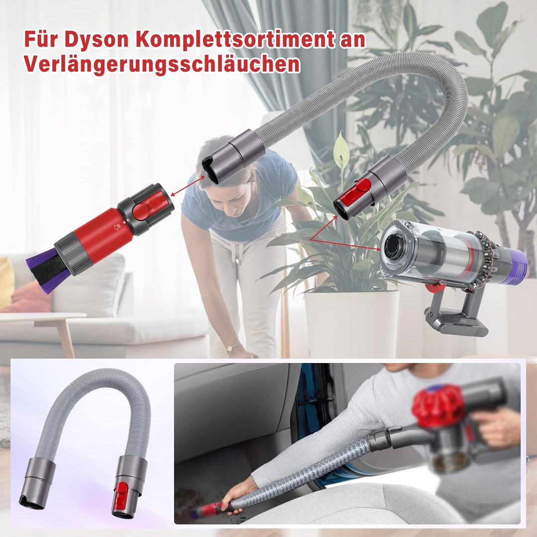 2 Stück Rückstandsloser Staubpinsel Staubsauger Zubehör Set, für Dyson Schlauch Adapter, für Dyson V