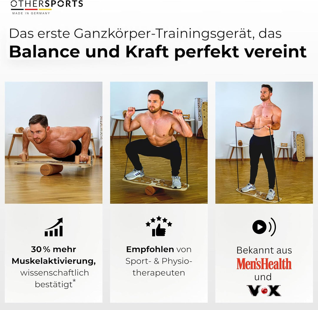 Sportboard 3 - Gleichgewichtstrainer für mehr Kraft &amp; Gesundheit – Effektives Balance Training Equip