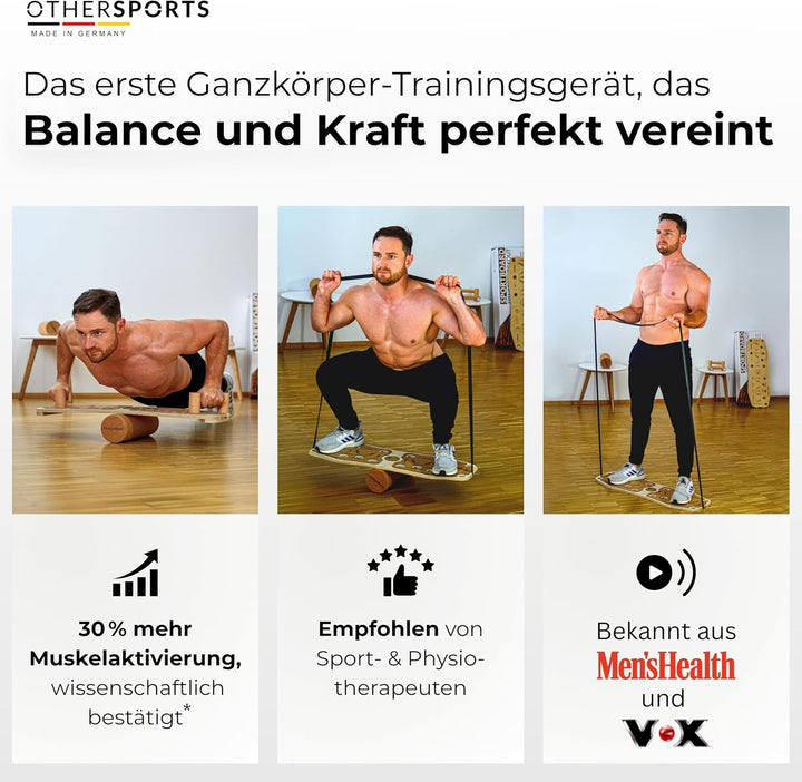 Sportboard 3 - Gleichgewichtstrainer für mehr Kraft &amp; Gesundheit – Effektives Balance Training Equip