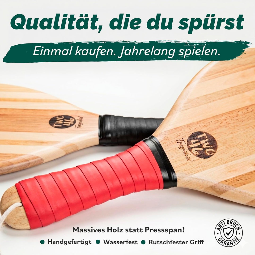 two46 Frescobol - Premium Beachball Set aus Holz | Handgefertigt & Langlebig | TESTSIEGER 2023 | ink